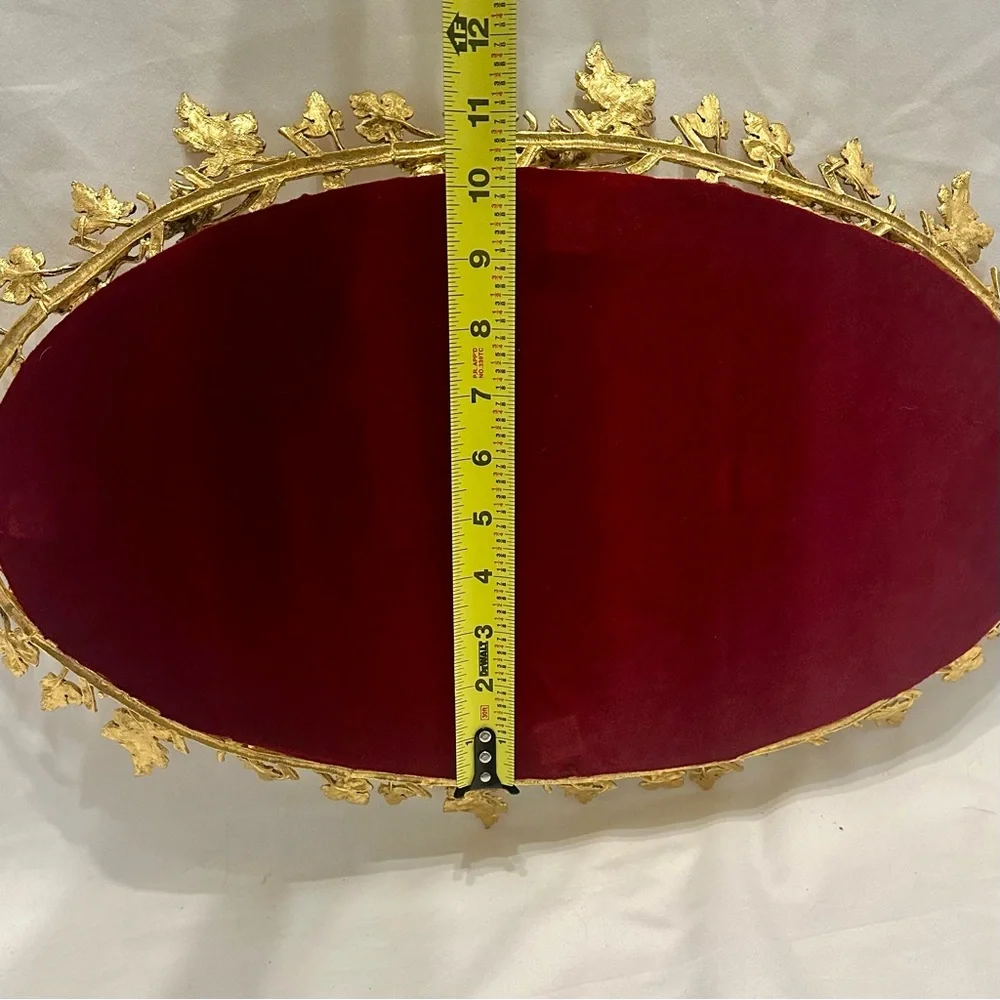 1960s Large Vintage Hollywood Regency Gold Mirrored Dresser Tray or Wall Mirror